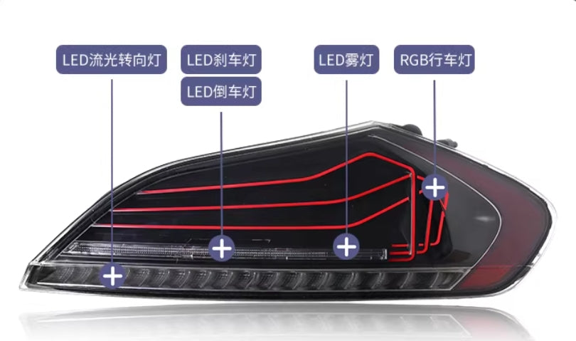 Black LED tail Lights for 2009-2016 BMW Z4 E89 RGB Driving Lights App-Controlled